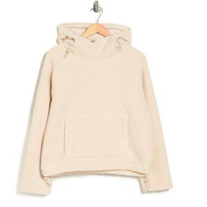 VINCE Cozy Faux Shearling Pullover Hoodie